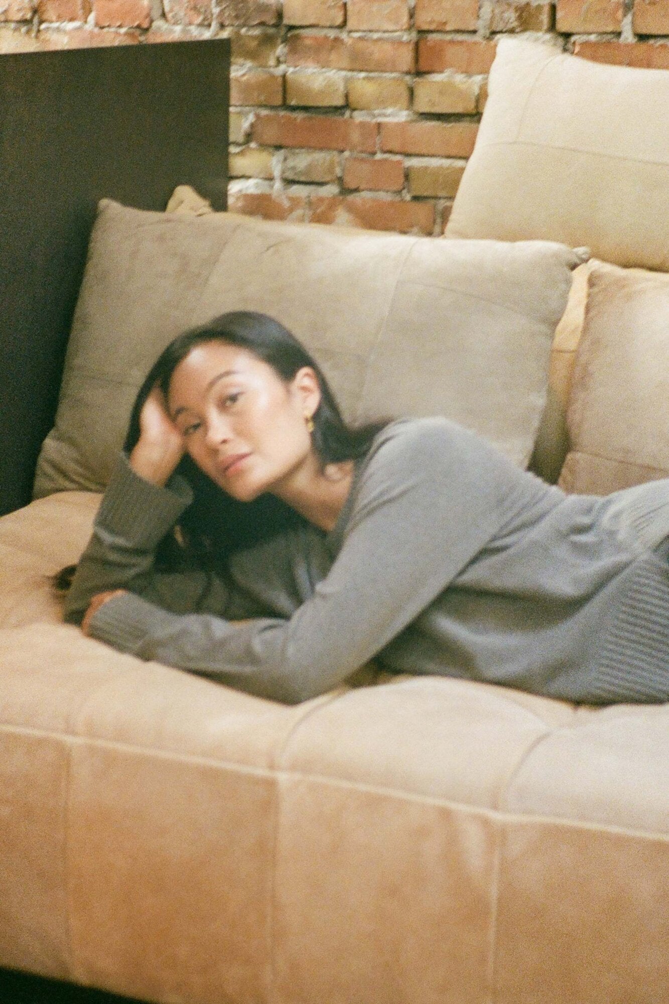 Ruca Lounge Boxy striktrøje - Mole Melange